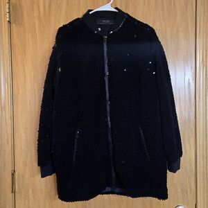 Zara Basic Velvet Sequined Jacket